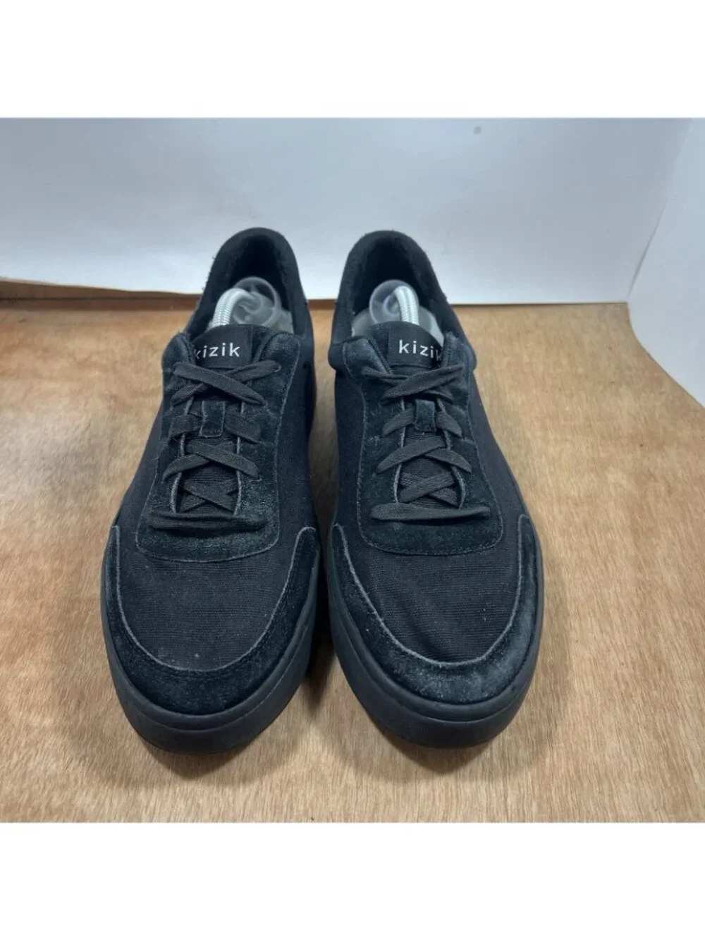 Kizik Prague Mens Size12 Canvas Handsfree Shoes Sneakers Black